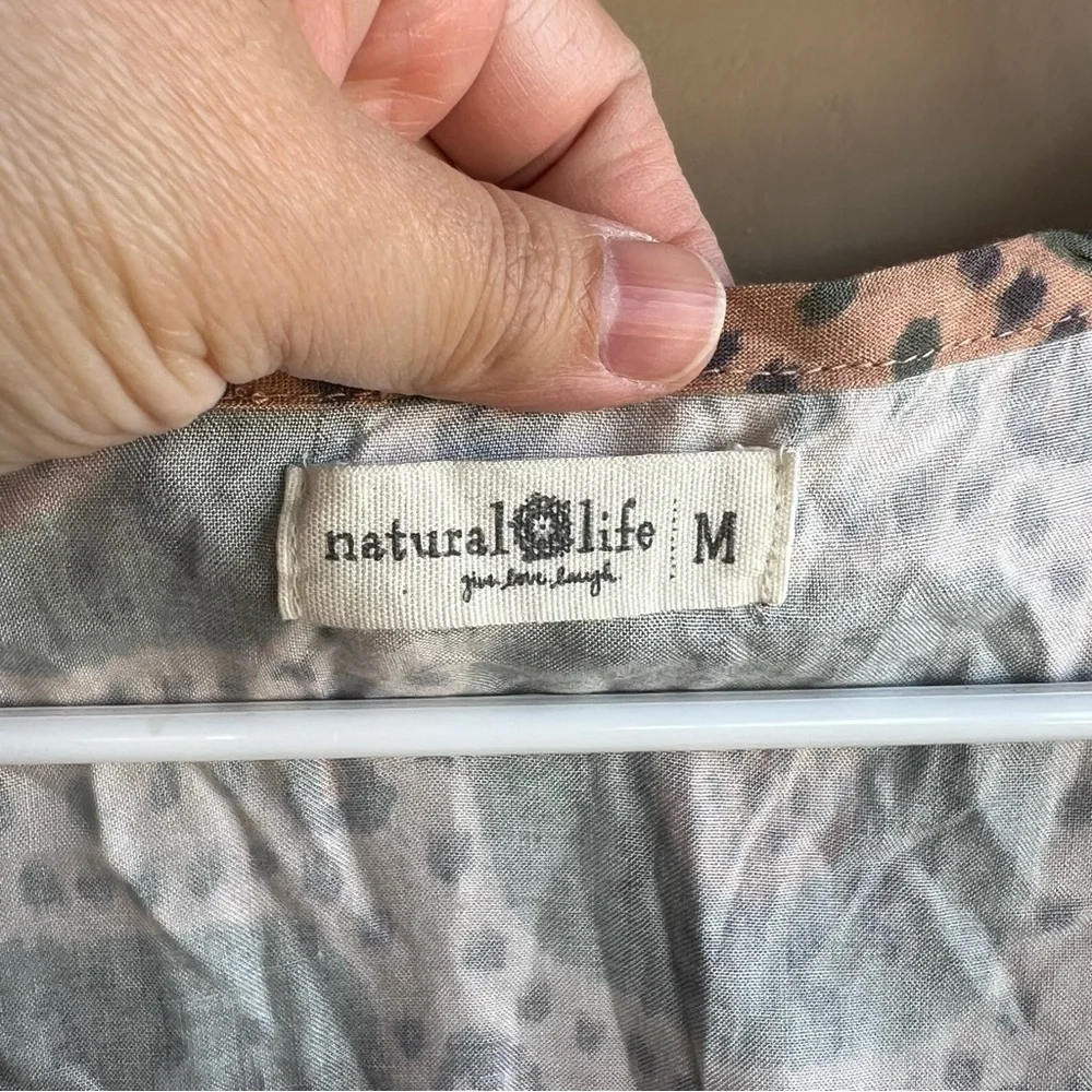 Natural Life Summer Mini Dress – Abstract Vines – Size Medium